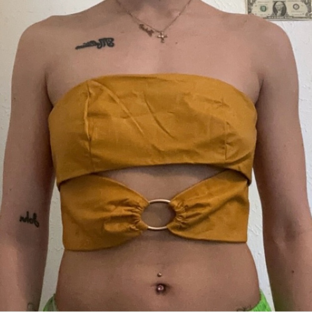 Mustard yellow tube top